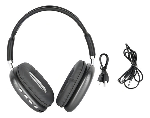 Fones de ouvido Bluetooth P9 sem fio estéreo pretos retráteis pretos, cor preta