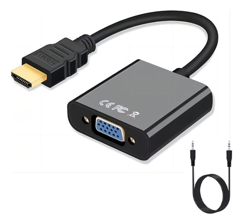 Hd 1080p Hdmi A Vga Cable Adaptador + Cable De 3,5 Mm