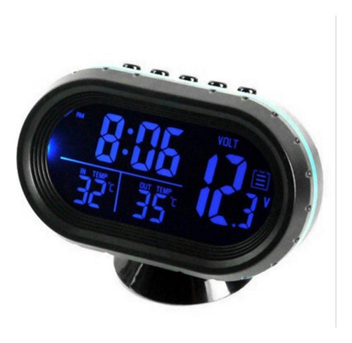 Azul/coche Termómetro Digital Reloj Dc 12v Automóvil Llevado