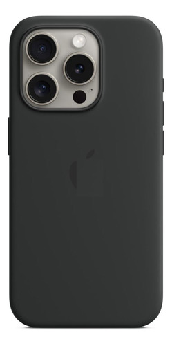 Capa De Silicone Para Apple iPhone 15 Pro Max - Preta