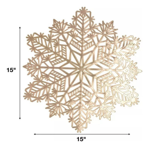 Juego De 8 Manteles Individuales De Copo De Nieve De Navida
