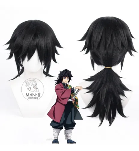 Peluca de Cosplay de Anime Demon Slayer para mujer, Tomioka Giyuu, pelucas de cabello Unisex / Accorios de cosplay