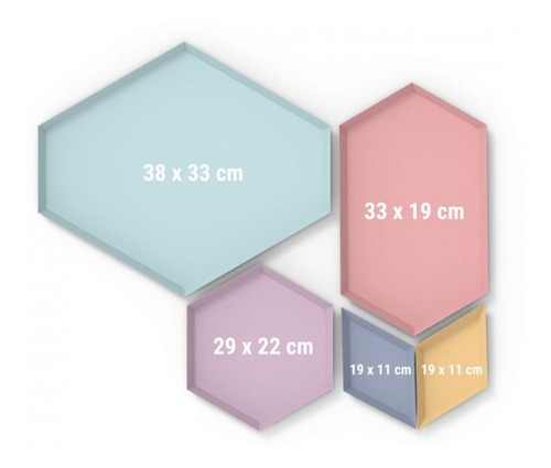 Imagen 2 de 10 de Set 5 Bandejas Organizadoras Hexa X5 Plastico