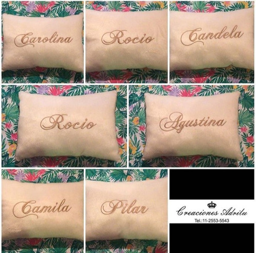 Almohadón Bordado Personalizado Para 15 Años Souvenir.
