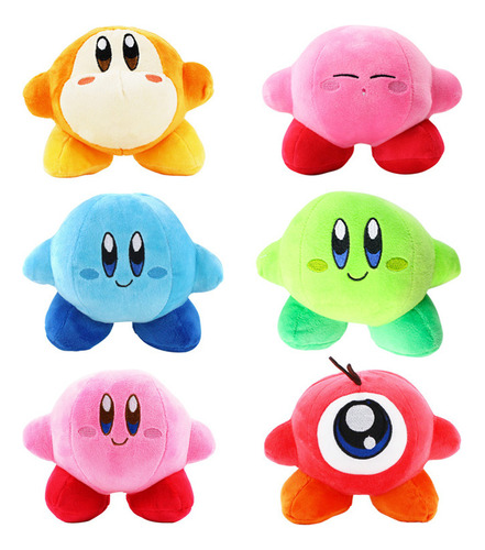 6 muñecos de peluche Kirby Color, 6 piezas