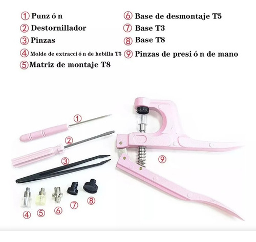 Pinza Kam Botón Presión Broche T5 18 Colores 200 Juegos