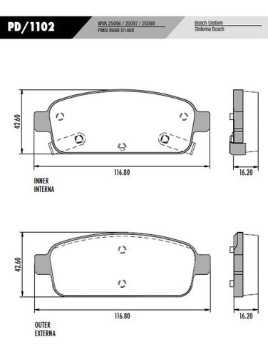 Pastilha De Freio Traseira Cruze 12/ Fras-le Pd/1102