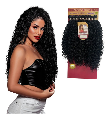 Cabelo Cacheado Bio Proteína Ser Mulher Modelo Pamela 75 Cm Cor 1 Preto