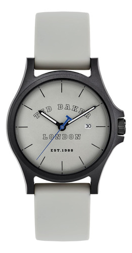 Reloj Ted Baker Gents Con Correa De Silicona Gris (modelo: B