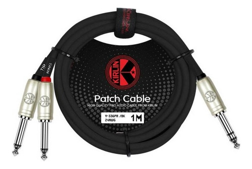 Cable Kirlin Plug Estereo 1/4 A 2 Plug 1/4 Mono Y336pr 1m
