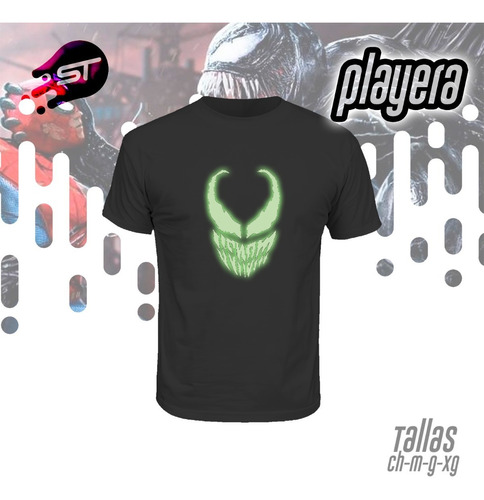 Playera Venom Marvel Brilla En La Oscuridad Venom-015b