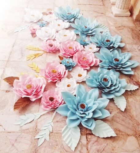 Set De 25 Flores Gigante De Papel Para Decoración | Envío gratis