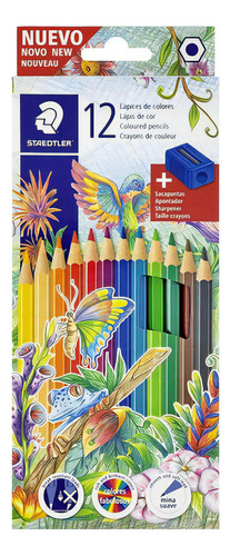 Pinturitas Staedtler 12 Lapices Colores Escolares +sacapunta