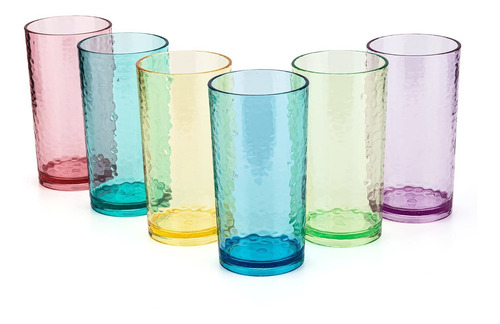 Vaso Plastico Acrilico 20 Onza Juego 6 Multicolor Apto