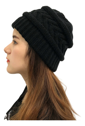 Mujer Sombreros Invierno Gorro De Punto Elástico Cálido Slou