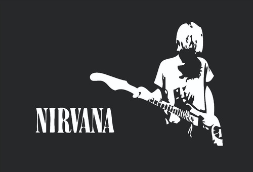 Imagen 3 de 3 de Vinilo Para Pared Nirvana Musica Adhesivo Calco 70 X 50cm