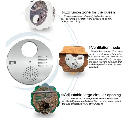Bee Hive Entrance Disc Diameter 4.92 10pcs Stainless S...