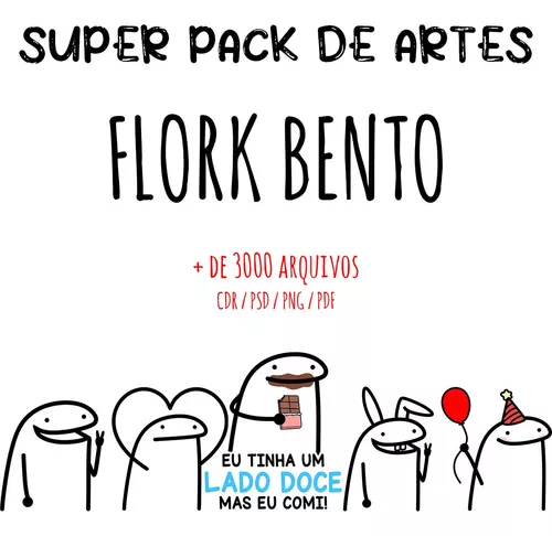 Pack Artes Flork Bento Meme Png +240 Arquivo Caneca Camiseta