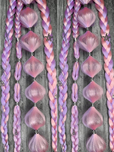 Bubble Braids Coloridas, Extensão De Tranças, Removíveis