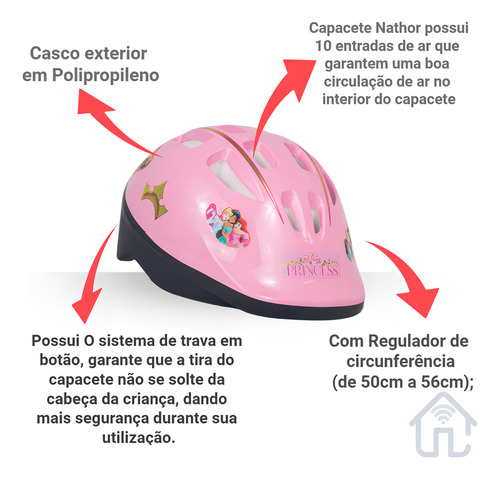 Bicicleta E Capacete Infantil Nathor Aro 12 Princesas