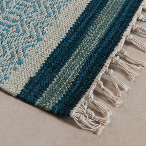 Tapete Kilim Chicago 2,00 X 2,50 Des 001 Cor Azul Desenho do tecido Geométrico