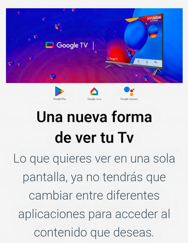 Televisor Hyundai 32 Pulgadas Led Hd Google Tv Hyled3254gim