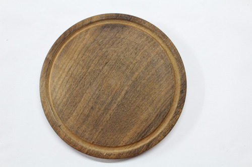 Plato Algarrobo De Madera Ø 20 Cm (diámetro) Geométrico