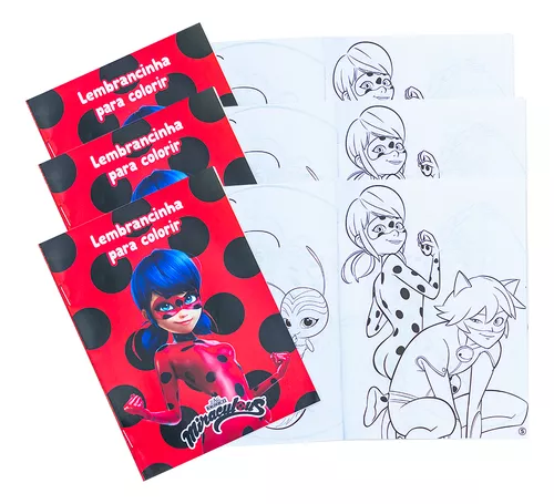 Miraculous Ladybug Prancheta para Colorir com 1500 Adesivos