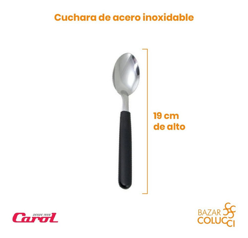 Cuchara M. Plástico Negro, Carol - Bazar Colucci