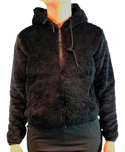 Campera Rush Town Lifestyle Mujer Peluche Negro Cli