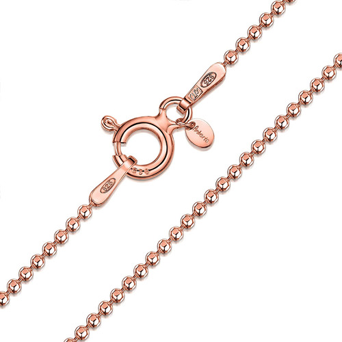 Amberta 14k Rose Gold Plated On Sterling Silver 1.2 Mm Ball 