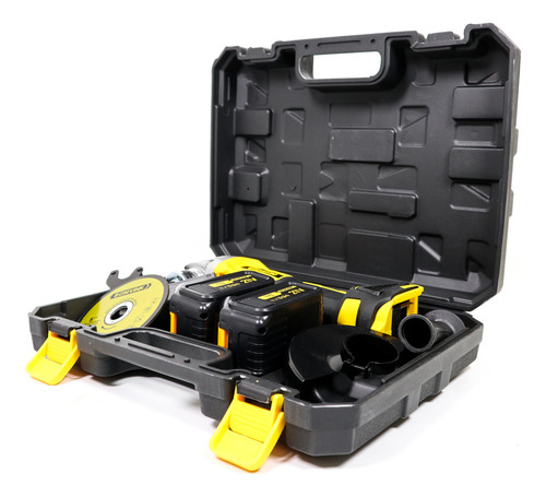 Lixadeira Esmerilhadeira 2 Baterias Angular Recarregável 21v Cor Amarelo 110v/220v