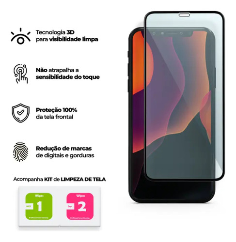 Pelicula 3d 5d 9d Cerâmica Nanogel Para iPhone 16 Pro