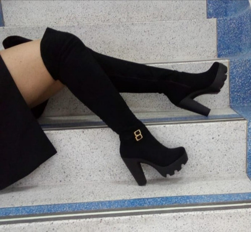 Botas Elegantes Caña Alta Para Dama Tacón Alto!