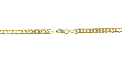 Cadena Doble Rombo 14 Kilates 4 Mm X 60 Cm Oro Sólido 14k Color Amarillo
