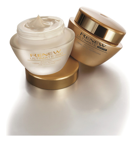 Avon Creme Kit C/2 Renew Ultimate Dourado Dia/ Noite 45+ 50g