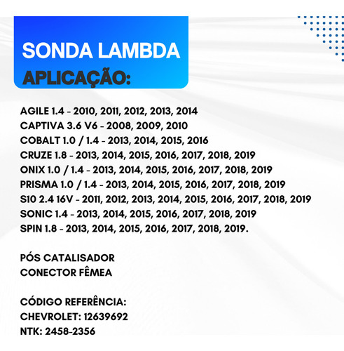 Sonda Lambda Onix Prisma 1.0 1.4 Flex Pós 24582356