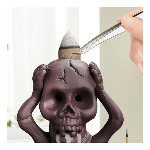 Decoración De Calavera Comeon Sostidor De Incienso De Flujo