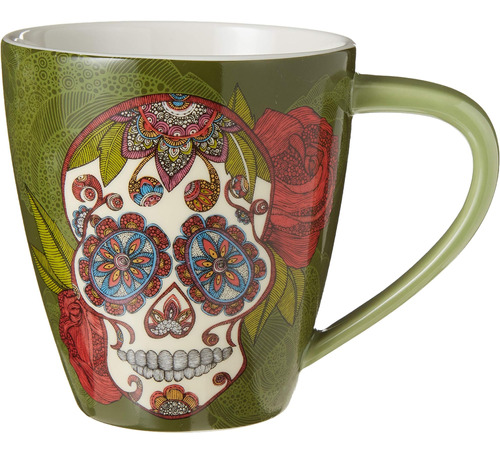 Lang Artisan Sugar Skull Café Taza, 17 Oz, Multicolor