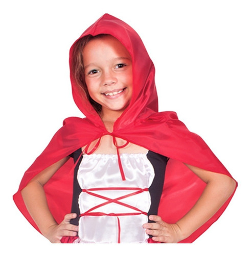 Vestido Fantasia Infantil Chapeuzinho Vermelho Luxo Com Capa