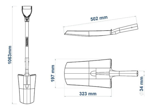 Imagen 4 de 10 de Kit Combo De Jardineria Tramontina Pala Punta + Pala Ancha