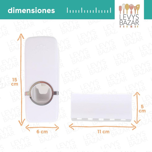 Imagen 4 de 10 de Porta Cepillo 2 En 1 Dispenser Pasta Dental Soporte Touch Me