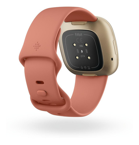 Imagen 4 de 4 de Smartwatch Fitbit Versa 3 1.58" caja de aluminio anodizado soft gold aluminum malla pink clay de elastómero y aluminio anodizado FB511