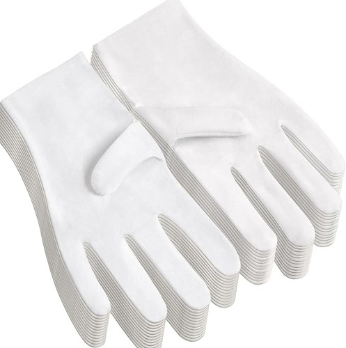 12 Pares Guantes De Algodón Blanco Para Cosmética Joyería