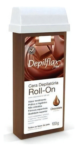 Depilflax Cera Depilatória Roll On Refil Chocolate 100g