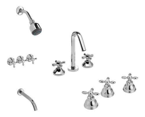 Juego Griferías Baño Piazza Village Bidet Lavatorio Ducha 1