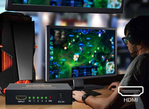 Divisor Hdmi Splitter 1 En 4 3d 4k 1 Entrada 4 Salidas,transmisión De Señal Rápida