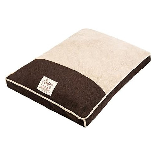 Cama Ribete De Lino Falso Mascotas, 27x36 Pulgadas, Mar...