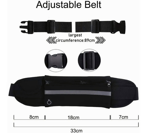 Imagen 7 de 10 de Cangurera Deportiva Impermeable,ideal Para Celular/audífonos