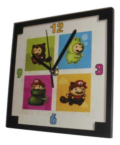 Reloj Video Game 20x20 Gamer Deco Modelo Mario Bros Nintendo